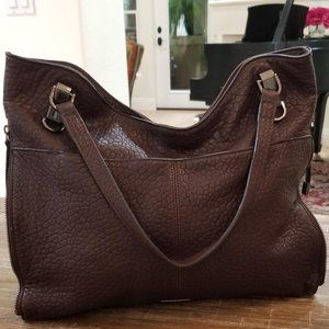 VINCE CAMUTO | Rich Chocolate Brown Plum Color Leather Shoulder / Crossbody Bag
